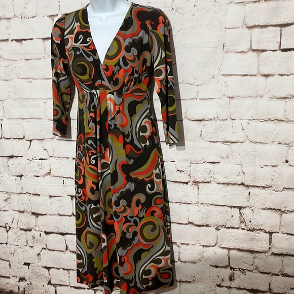Boden Retro Print Dress, Size 2 - Picture 3 of 8
